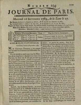 Journal de Paris 〈Paris〉 Mittwoch 16. September 1789