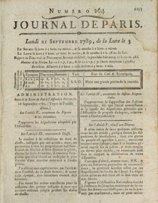 Journal de Paris 〈Paris〉 Montag 21. September 1789