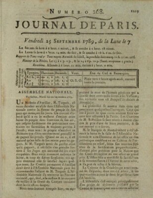 Journal de Paris 〈Paris〉 Freitag 25. September 1789