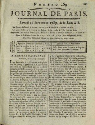 Journal de Paris 〈Paris〉 Samstag 26. September 1789