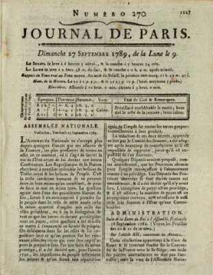 Journal de Paris 〈Paris〉 Sonntag 27. September 1789