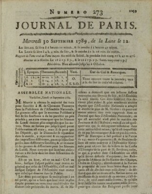 Journal de Paris 〈Paris〉 Mittwoch 30. September 1789