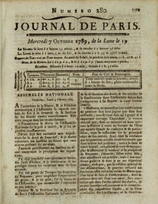 Journal de Paris 〈Paris〉 Mittwoch 7. Oktober 1789