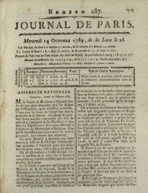 Journal de Paris 〈Paris〉 Mittwoch 14. Oktober 1789