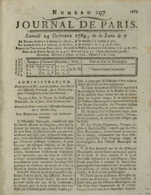 Journal de Paris 〈Paris〉 Samstag 24. Oktober 1789