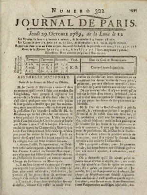 Journal de Paris 〈Paris〉 Donnerstag 29. Oktober 1789