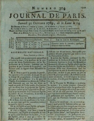 Journal de Paris 〈Paris〉 Samstag 31. Oktober 1789