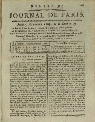 Journal de Paris 〈Paris〉 Donnerstag 5. November 1789