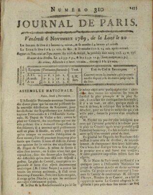 Journal de Paris 〈Paris〉 Freitag 6. November 1789