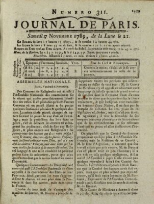 Journal de Paris 〈Paris〉 Samstag 7. November 1789