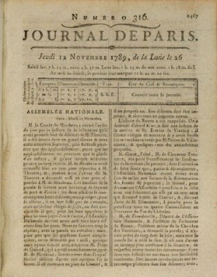 Journal de Paris 〈Paris〉 Donnerstag 12. November 1789