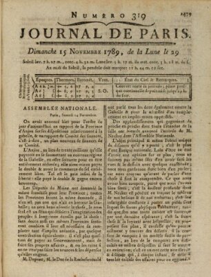 Journal de Paris 〈Paris〉 Sonntag 15. November 1789