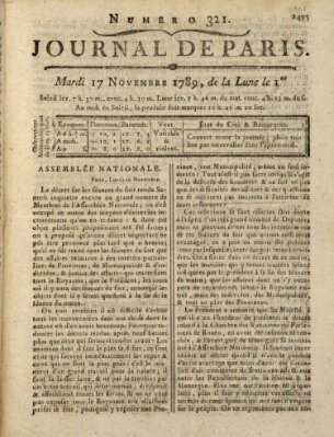 Journal de Paris 〈Paris〉 Dienstag 17. November 1789