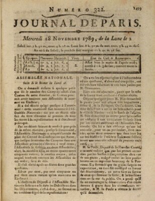 Journal de Paris 〈Paris〉 Mittwoch 18. November 1789