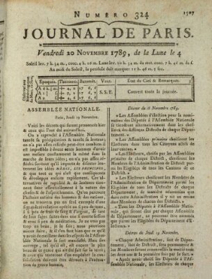 Journal de Paris 〈Paris〉 Freitag 20. November 1789