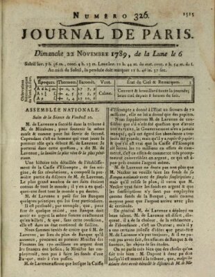 Journal de Paris 〈Paris〉 Sonntag 22. November 1789