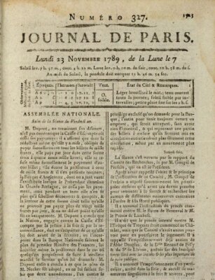 Journal de Paris 〈Paris〉 Montag 23. November 1789