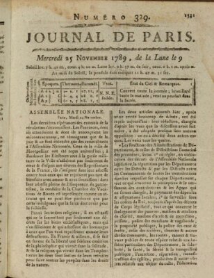 Journal de Paris 〈Paris〉 Mittwoch 25. November 1789