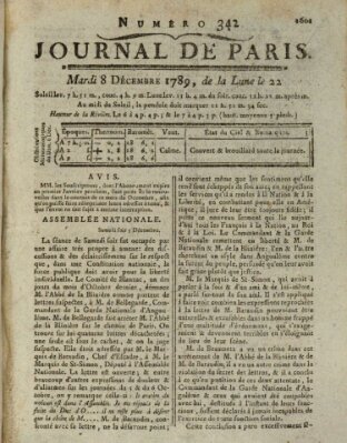 Journal de Paris 〈Paris〉 Dienstag 8. Dezember 1789