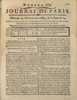 Journal de Paris 〈Paris〉 Mittwoch 30. Dezember 1789