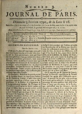 Journal de Paris 〈Paris〉 Sonntag 3. Januar 1790