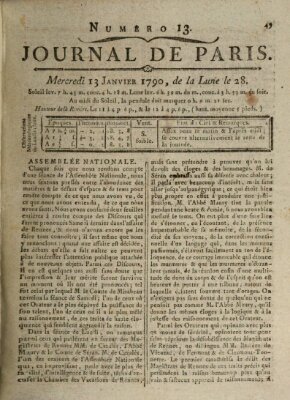 Journal de Paris 〈Paris〉 Mittwoch 13. Januar 1790