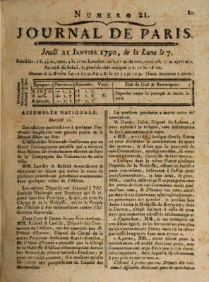 Journal de Paris 〈Paris〉 Donnerstag 21. Januar 1790