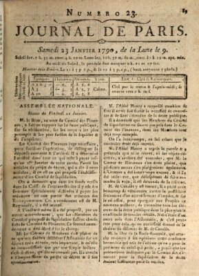 Journal de Paris 〈Paris〉 Samstag 23. Januar 1790