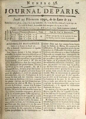 Journal de Paris 〈Paris〉 Donnerstag 25. Februar 1790