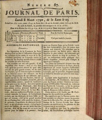 Journal de Paris 〈Paris〉 Montag 8. März 1790