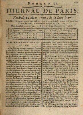 Journal de Paris 〈Paris〉 Freitag 12. März 1790