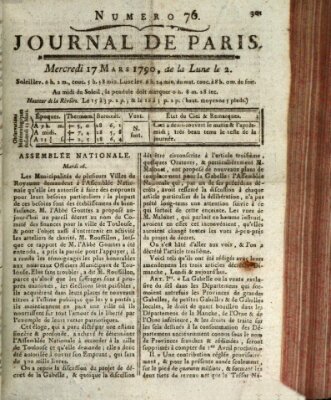 Journal de Paris 〈Paris〉 Mittwoch 17. März 1790