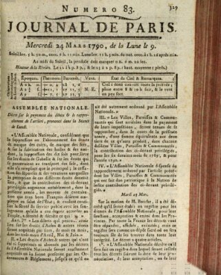 Journal de Paris 〈Paris〉 Mittwoch 24. März 1790