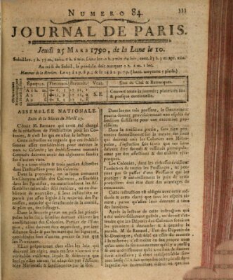 Journal de Paris 〈Paris〉 Donnerstag 25. März 1790