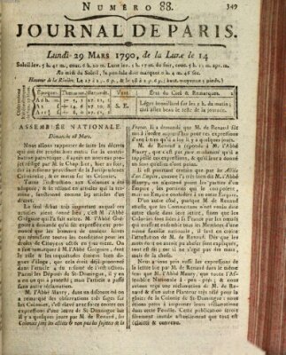 Journal de Paris 〈Paris〉 Montag 29. März 1790