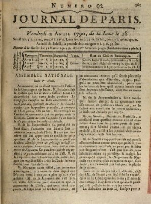 Journal de Paris 〈Paris〉 Freitag 2. April 1790