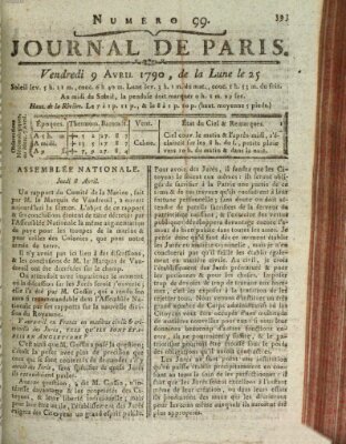 Journal de Paris 〈Paris〉 Freitag 9. April 1790