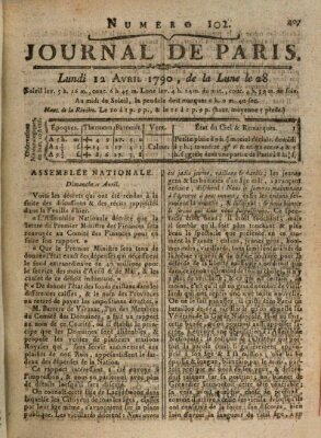 Journal de Paris 〈Paris〉 Montag 12. April 1790