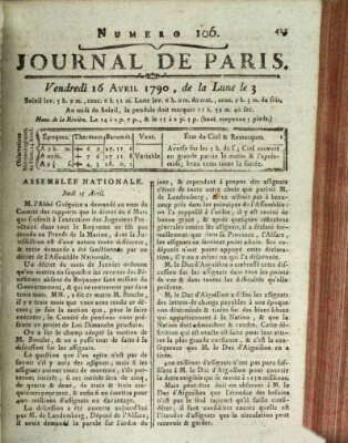 Journal de Paris 〈Paris〉 Freitag 16. April 1790