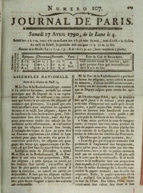 Journal de Paris 〈Paris〉 Samstag 17. April 1790