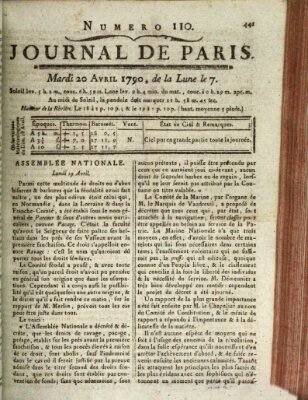 Journal de Paris 〈Paris〉 Dienstag 20. April 1790