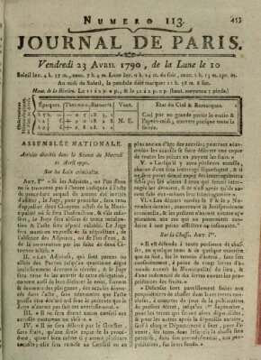 Journal de Paris 〈Paris〉 Freitag 23. April 1790