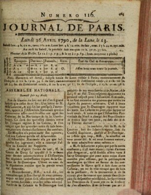 Journal de Paris 〈Paris〉 Montag 26. April 1790