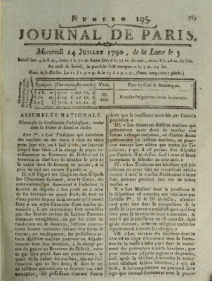 Journal de Paris 〈Paris〉 Mittwoch 14. Juli 1790