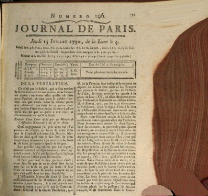 Journal de Paris 〈Paris〉 Donnerstag 15. Juli 1790