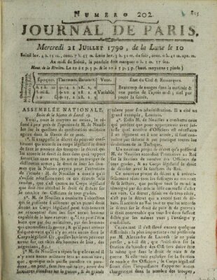 Journal de Paris 〈Paris〉 Mittwoch 21. Juli 1790