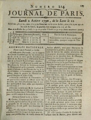 Journal de Paris 〈Paris〉 Montag 2. August 1790