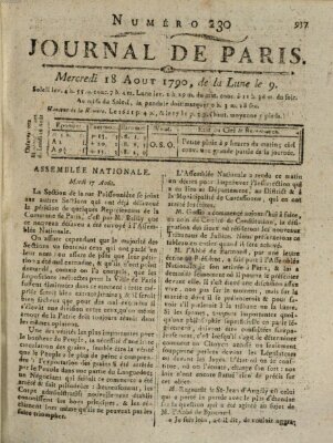 Journal de Paris 〈Paris〉 Mittwoch 18. August 1790