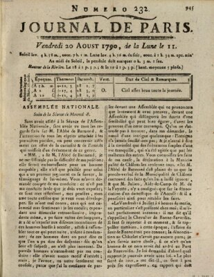 Journal de Paris 〈Paris〉 Freitag 20. August 1790