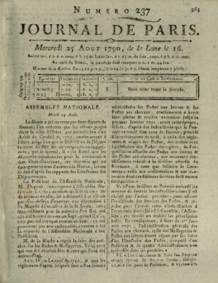 Journal de Paris 〈Paris〉 Mittwoch 25. August 1790